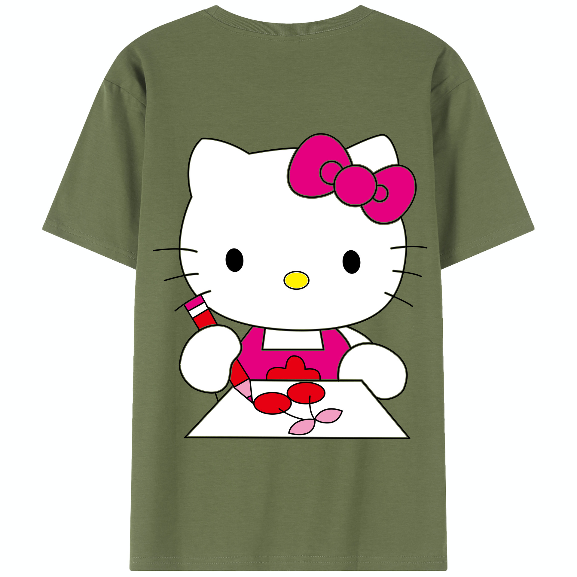 （画像用） Hello Kitty ハローキティ 綿100％半袖Tシャツ（背面プリント）
